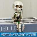 1-Piece Fishing Skeleton Garden Ornament