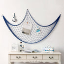 Fishing Net Decor DIY Beige/Blue Nautical Decorative Beach Mediterranean Party - Blue