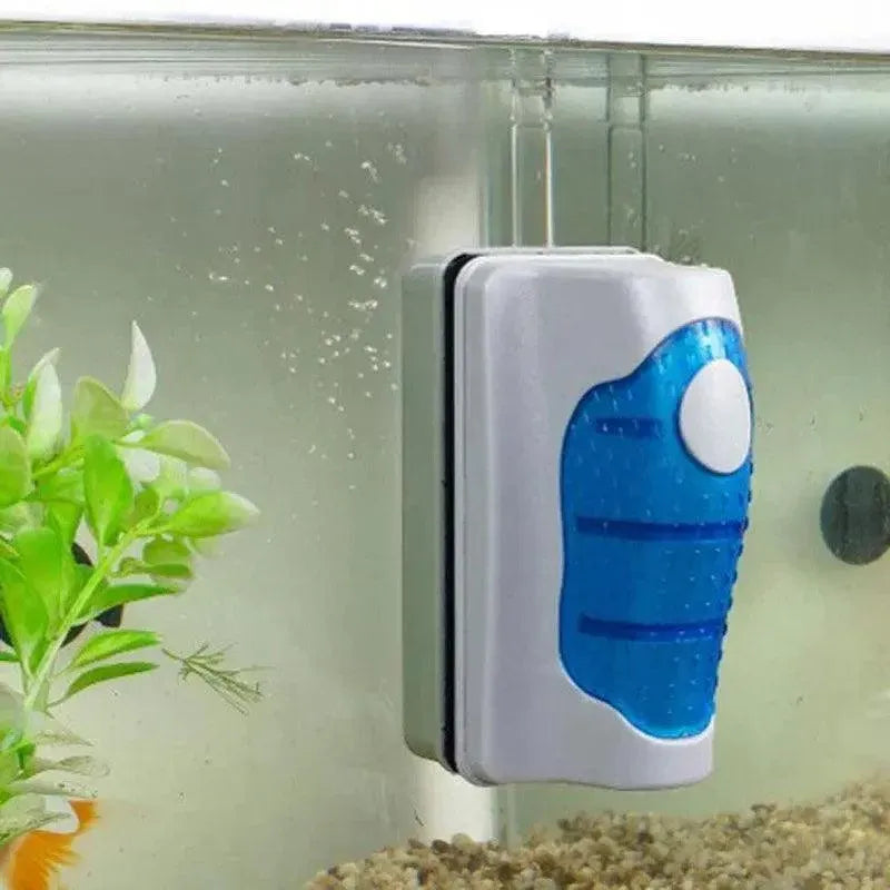 Aquarium Glass Cleaner Brush with Algae Magnet for Fish Tanks Cleaning - S