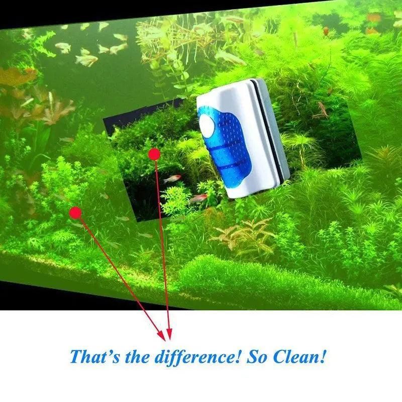 Aquarium Glass Cleaner Brush with Algae Magnet for Fish Tanks Cleaning - S
