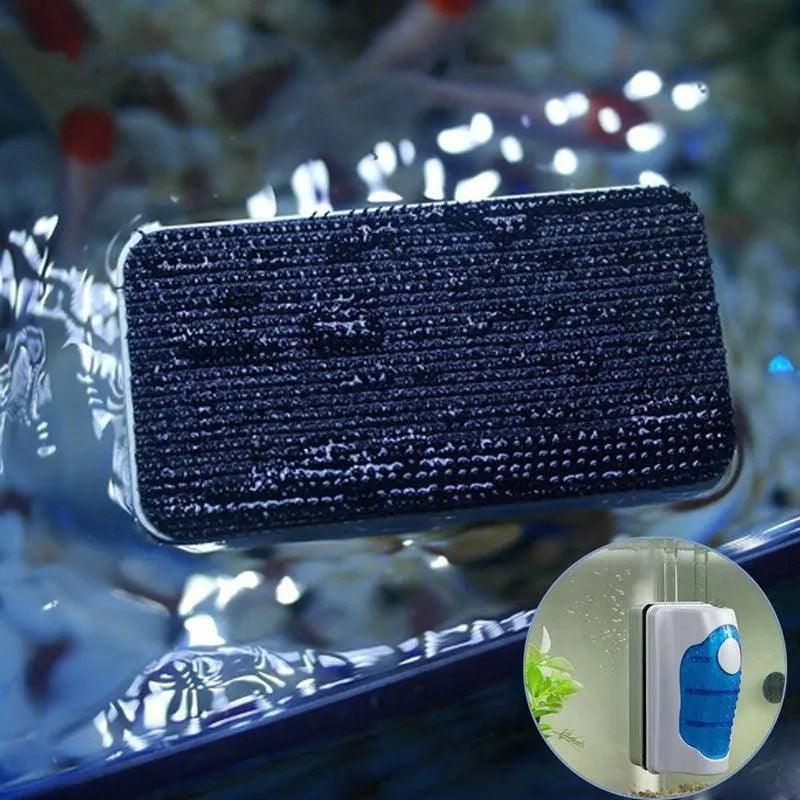 Aquarium Glass Cleaner Brush with Algae Magnet for Fish Tanks Cleaning - S