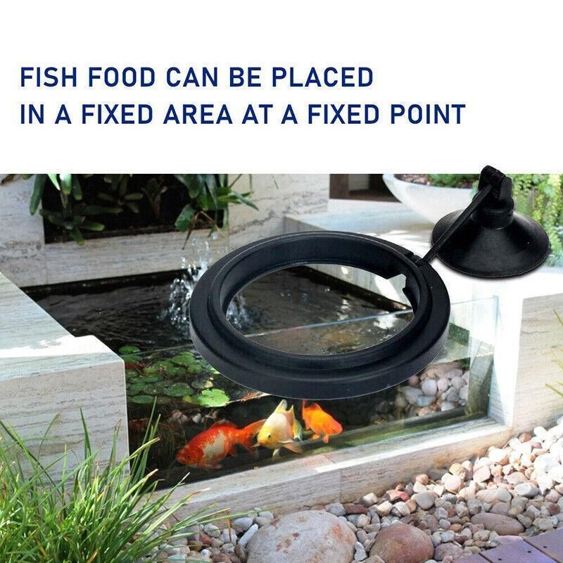 Fish Feeding Ring Aquarium Fish Tank Feeder Floating Fish Food Feeder Fish Food Blue - Blue Circle