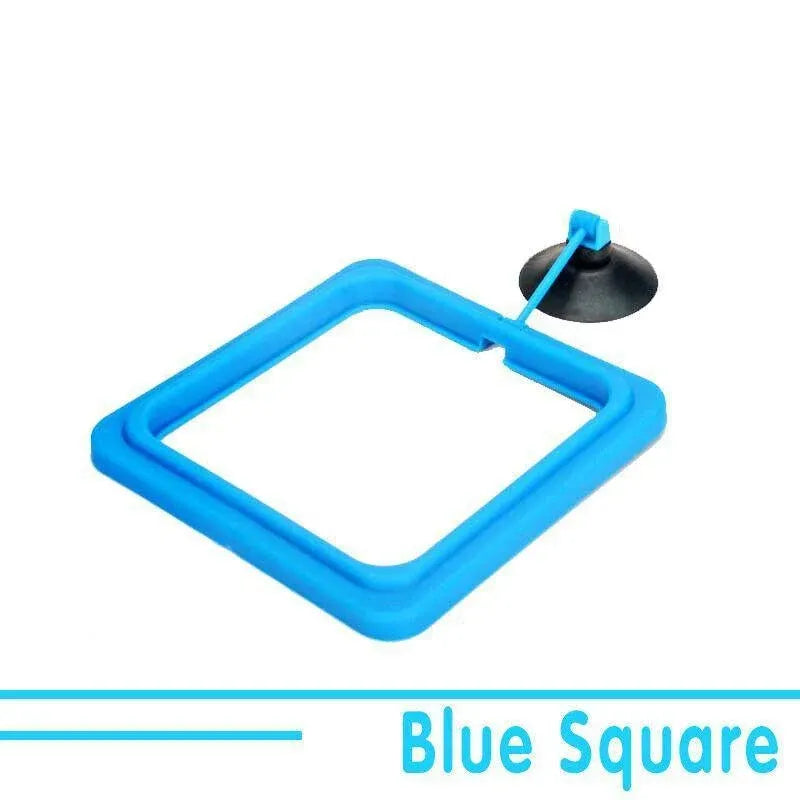 Fish Feeding Ring Aquarium Fish Tank Feeder Floating Fish Food Feeder Fish Food Blue - Blue Circle