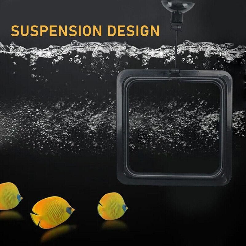 Fish Feeding Ring Aquarium Fish Tank Feeder Floating Fish Food Feeder Fish Food Blue - Blue Square