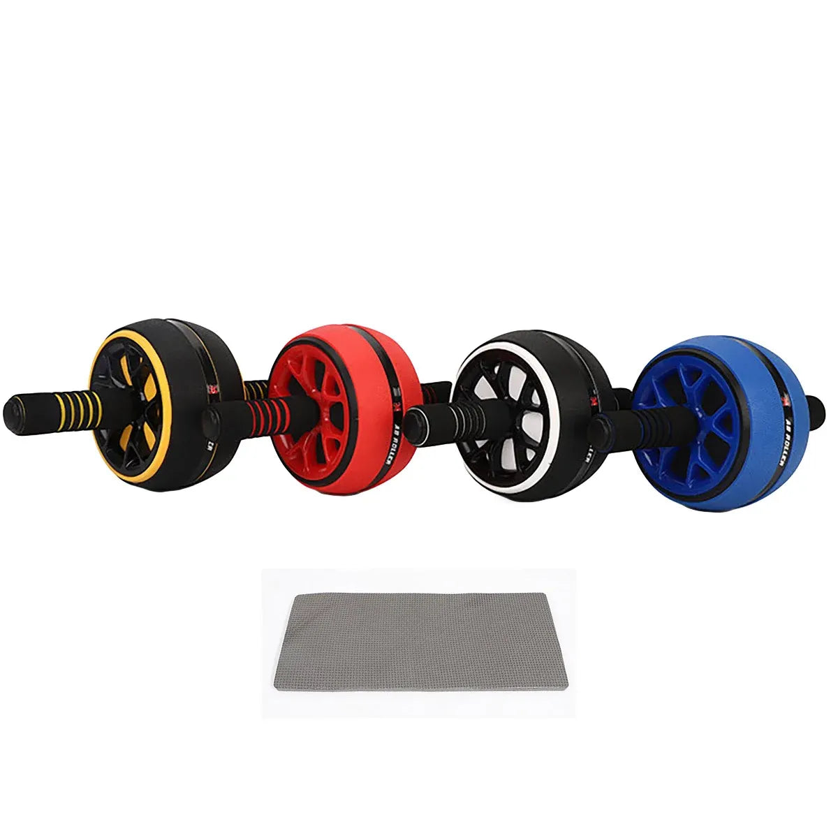 Abdominal Muscle Wheel Exercise Roller Fitness Equipment for Home Gym Men Women - Yellow