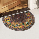 Semicircular Retro Stone Pattern Door Mat Dustproof Anti slip Entrance Carpet
