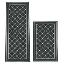 Household Floor Mats 2 Piece Set Non Slip Water Absorbent Dust-Proof Floor Mat - Checkered stripes