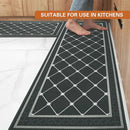 Household Floor Mats 2 Piece Set Non Slip Water Absorbent Dust-Proof Floor Mat - Checkered stripes