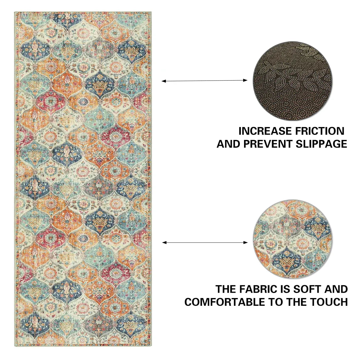 Household Floor Mats 2 Piece Set Non Slip Water Absorbent Dust-Proof Floor Mat - Pattern