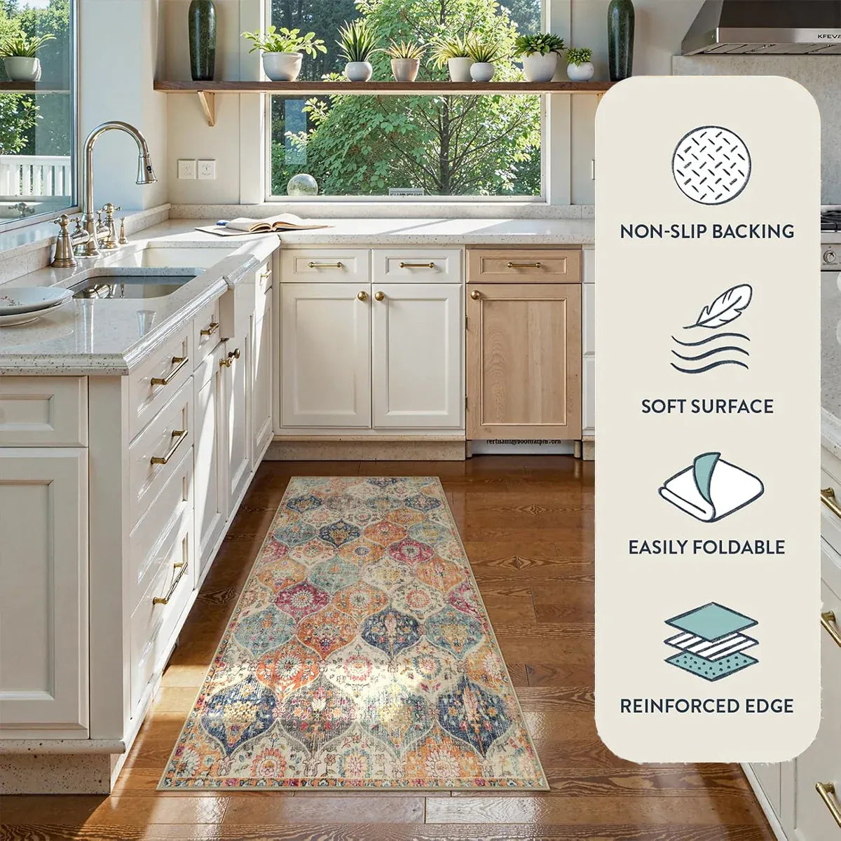 Household Floor Mats 2 Piece Set Non Slip Water Absorbent Dust-Proof Floor Mat - Pattern