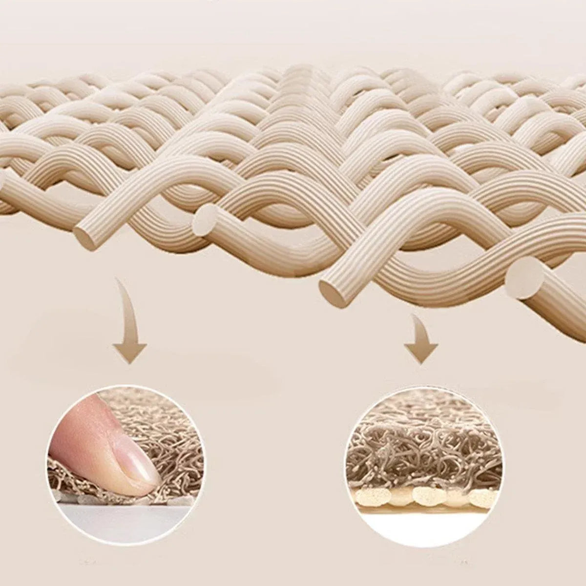 Waterproof Non-Slip Bathroom Shower Mat Anti-Slip Rug Toilet Floor Mat Washable - Cream-40*60cm