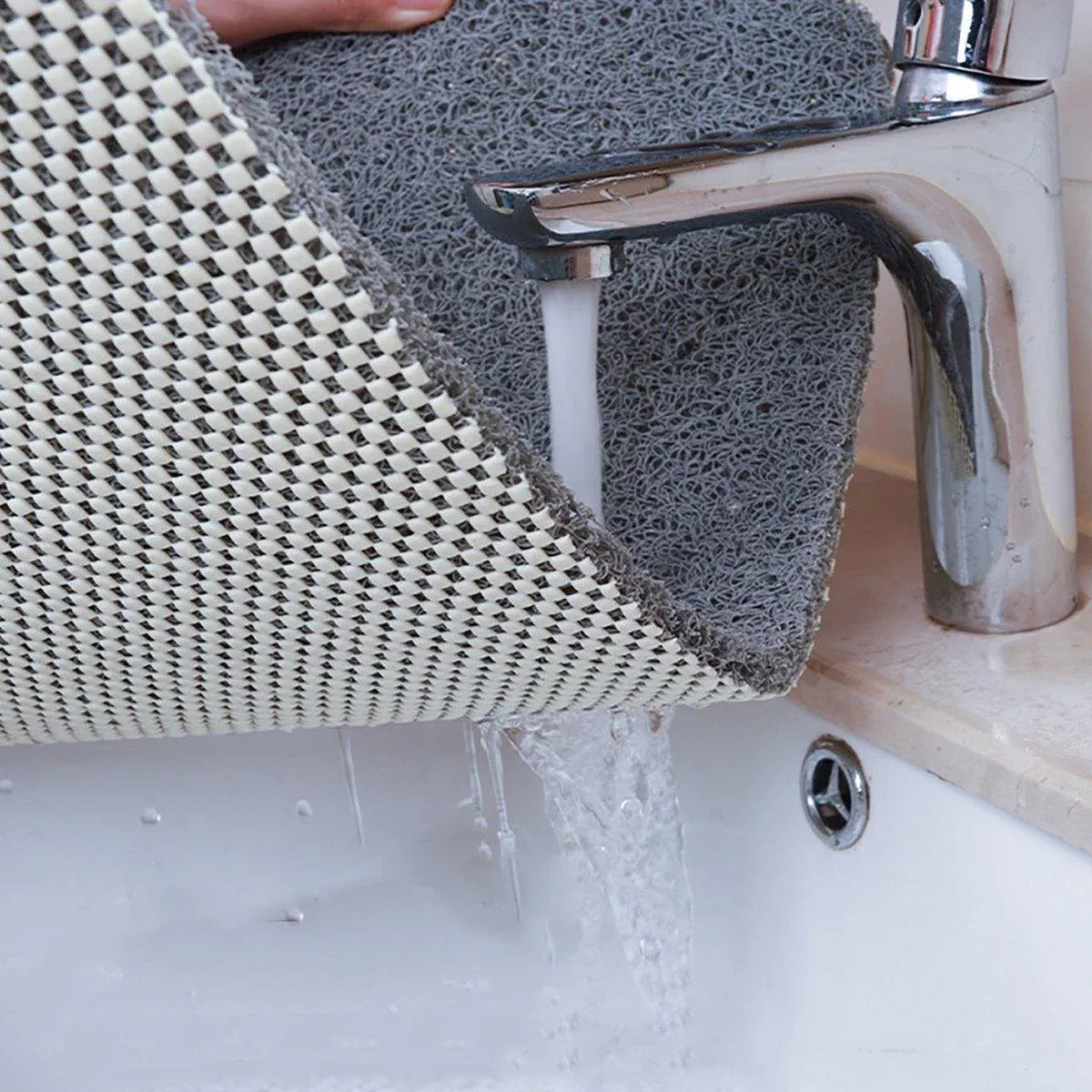Waterproof Non-Slip Bathroom Shower Mat Anti-Slip Rug Toilet Floor Mat Washable - Cream-43*75cm