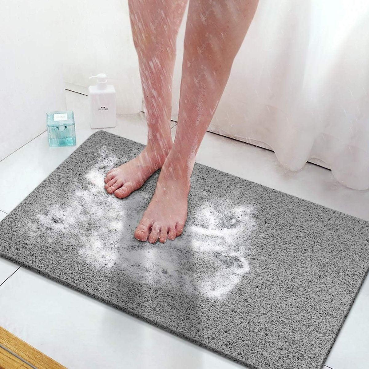 Waterproof Non-Slip Bathroom Shower Mat Anti-Slip Rug Toilet Floor Mat Washable - Cream-43*75cm