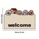 Cartoon Non Slip Household Silk Circle Floor Mat Durable Entryway Rug Can Be Cut - Dog