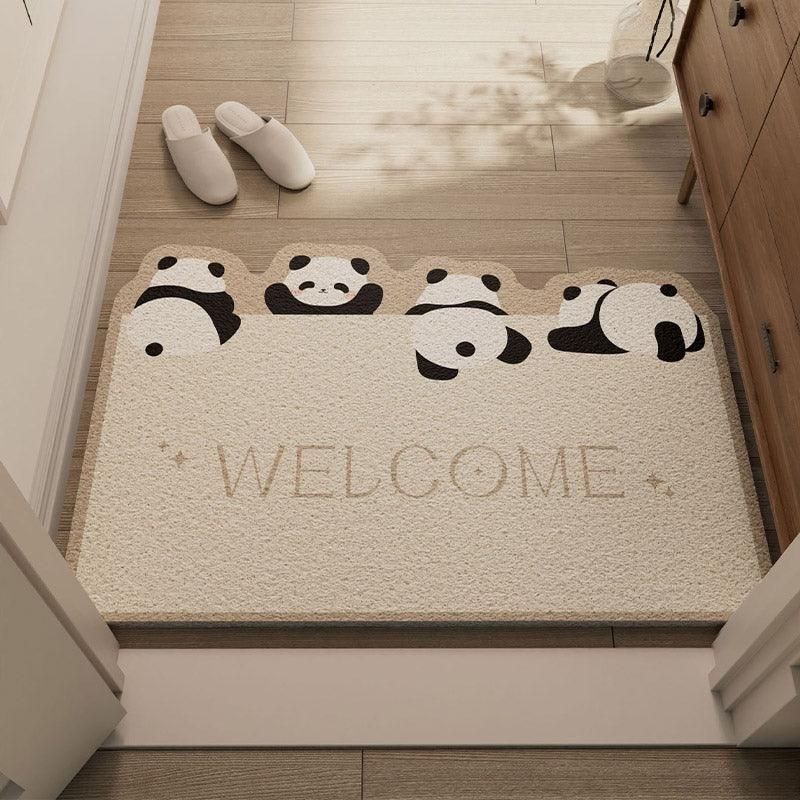 Cartoon Non Slip Household Silk Circle Floor Mat Durable Entryway Rug Can Be Cut - Dog