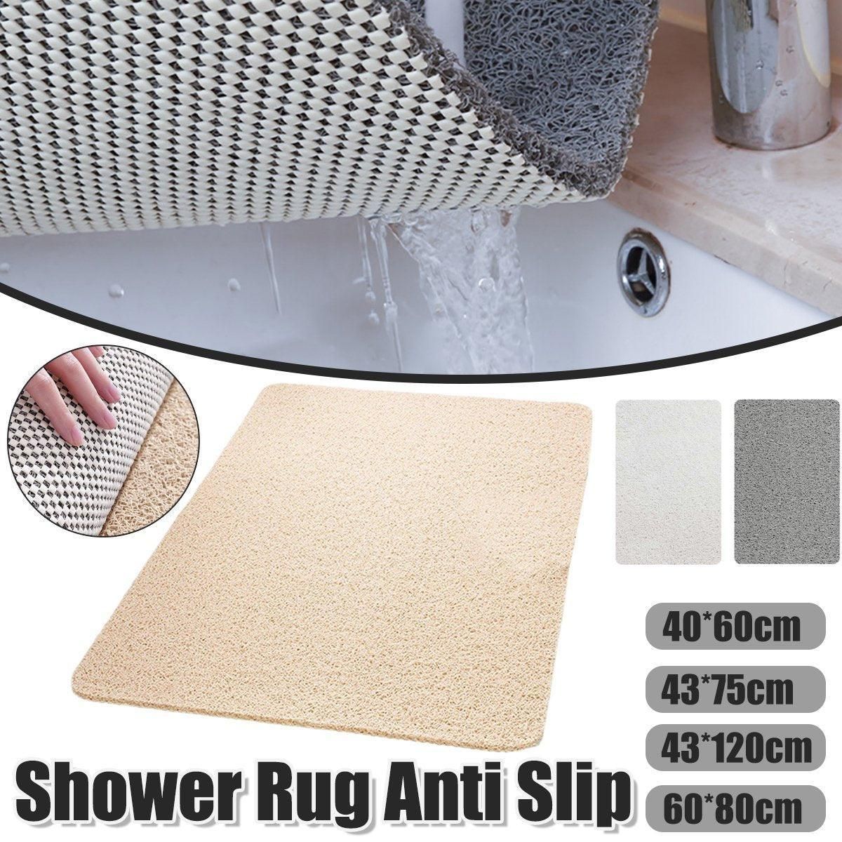 Waterproof Non-Slip Bathroom Shower Mat Anti-Slip Rug Toilet Floor Mat Washable - Grey-43*75cm
