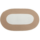 Cotton Floor Mat Oval Non Slip Carpet Household Soft Washable Rug for Bedroom - White