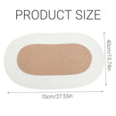 Cotton Floor Mat Oval Non Slip Carpet Household Soft Washable Rug for Bedroom - White