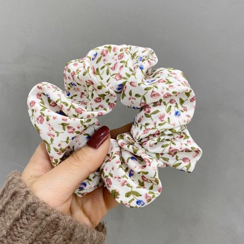 Fresh Hair Accessories Printed Hair Band Hair Rope Hair Ring Elastic Headband - Black