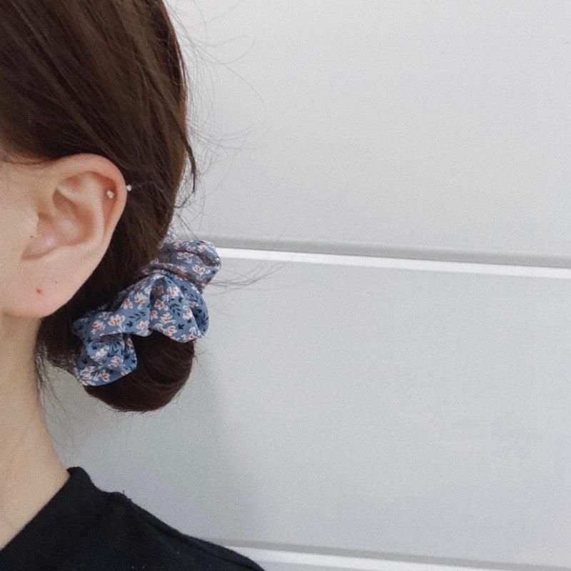 Fresh Hair Accessories Printed Hair Band Hair Rope Hair Ring Elastic Headband - Black
