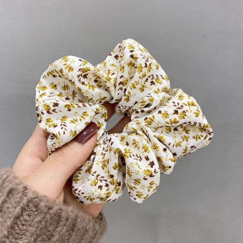 Fresh Hair Accessories Printed Hair Band Hair Rope Hair Ring Elastic Headband - Brown
