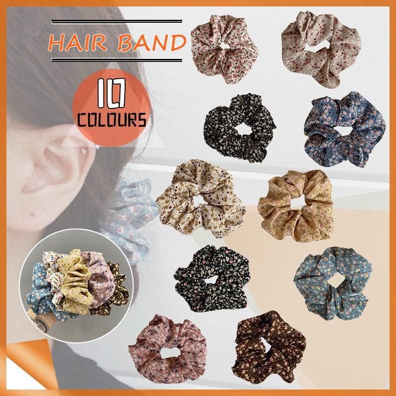 Fresh Hair Accessories Printed Hair Band Hair Rope Hair Ring Elastic Headband - Pink