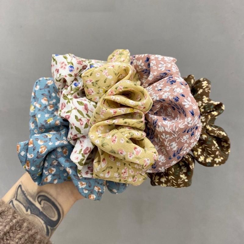 Fresh Hair Accessories Printed Hair Band Hair Rope Hair Ring Elastic Headband - Yellow