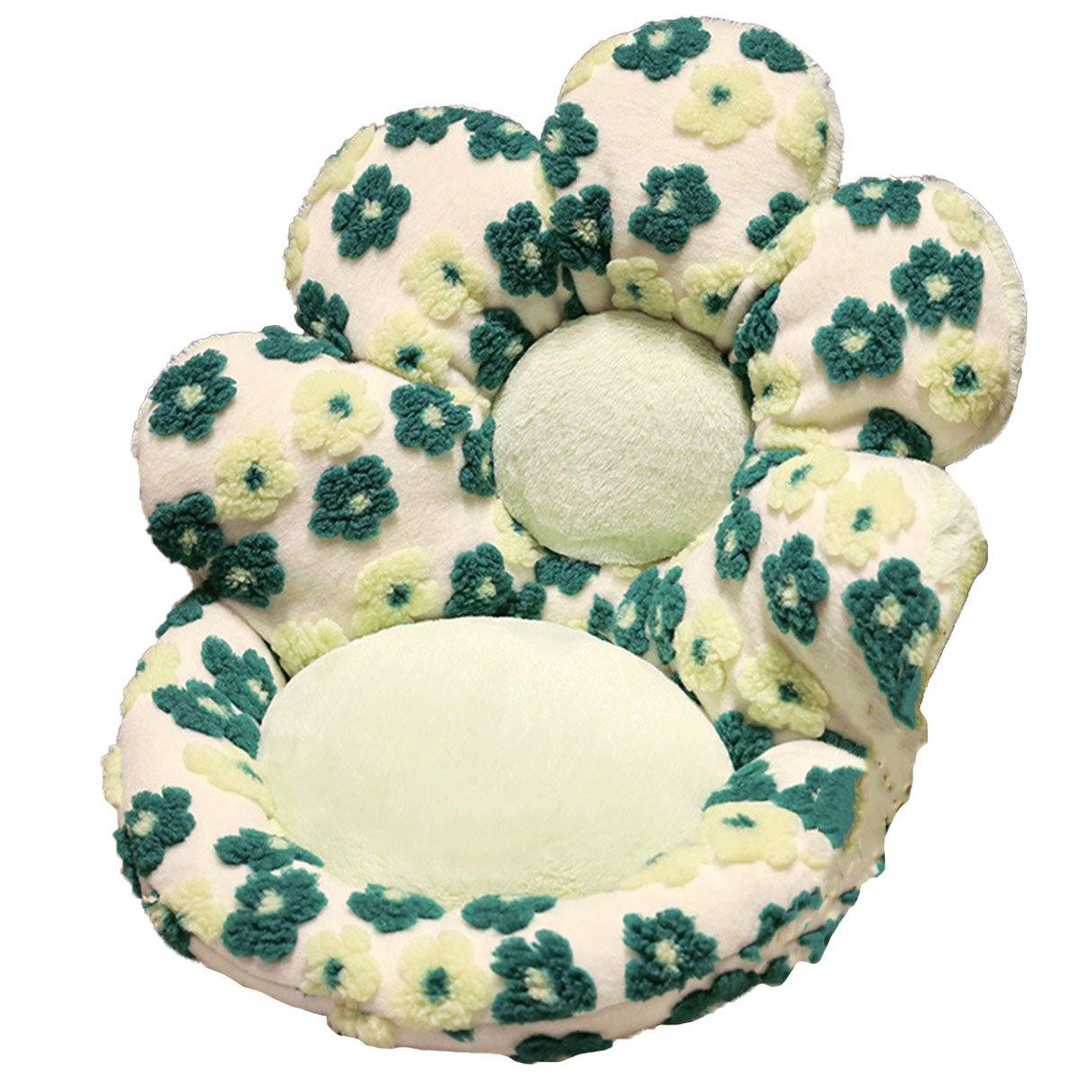 Cute Soft Seat Cushion Flower Shaped Lazy Sofa Pad for Office Chairs and Home Use - Green