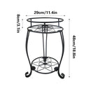 Foldable Plant Stand 2 Tier Metal Flower Shelf for Indoor Outdoor
