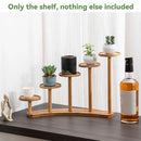 Bamboo Indoor Desktop Flower Stand for Living Room Office MultiTier Plant Holder - Round