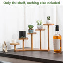 Bamboo Indoor Desktop Flower Stand for Living Room Office MultiTier Plant Holder - Round