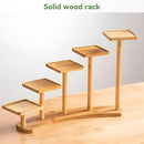 Bamboo Indoor Desktop Flower Stand for Living Room Office MultiTier Plant Holder - Round