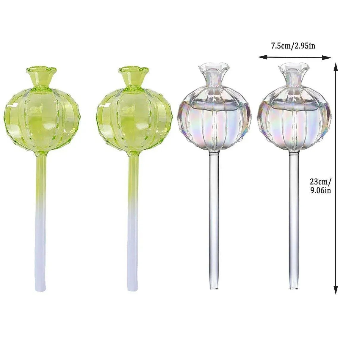 2PCS Automatic Glass Watering Cactus Plant Flower Self Drip Irrigation Tool - Green