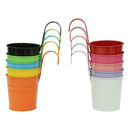 10PCS Hanging Metal Flower Bucket Durable Multicolour for Balcony Garden Decor
