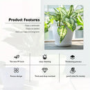 6PCS Simple Plastic Round Plant Pots Vertical Stripes Flower Pot Green Gardening - White