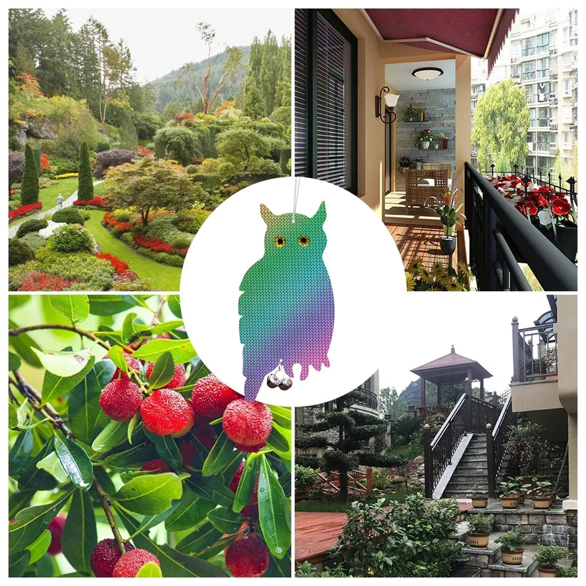 Reflective Owl Bird Deterrent Hanging Garden Yard Pest Control Outdoor - Flying Style