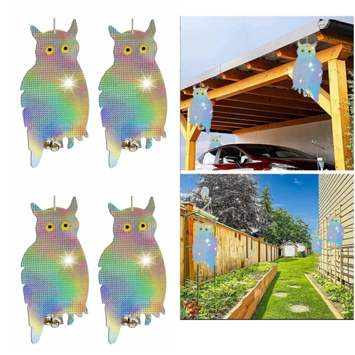 Reflective Owl Bird Deterrent Hanging Garden Yard Pest Control Outdoor - Flying Style