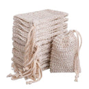 50PCS Soap Exfoliating Bags Cotton Linen Foaming Soap Saver Bag Pouch Drawstring