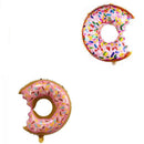 Donut Foil Balloon Party Decoration with Bite 50x73cm Helium Sweet Icing Colours - A