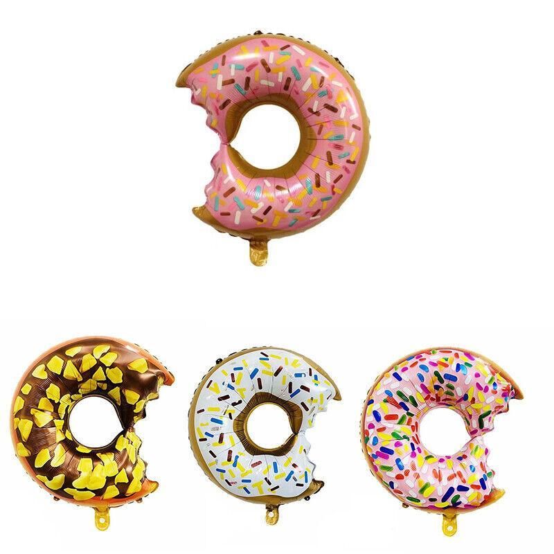 Donut Foil Balloon Party Decoration with Bite 50x73cm Helium Sweet Icing Colours - A
