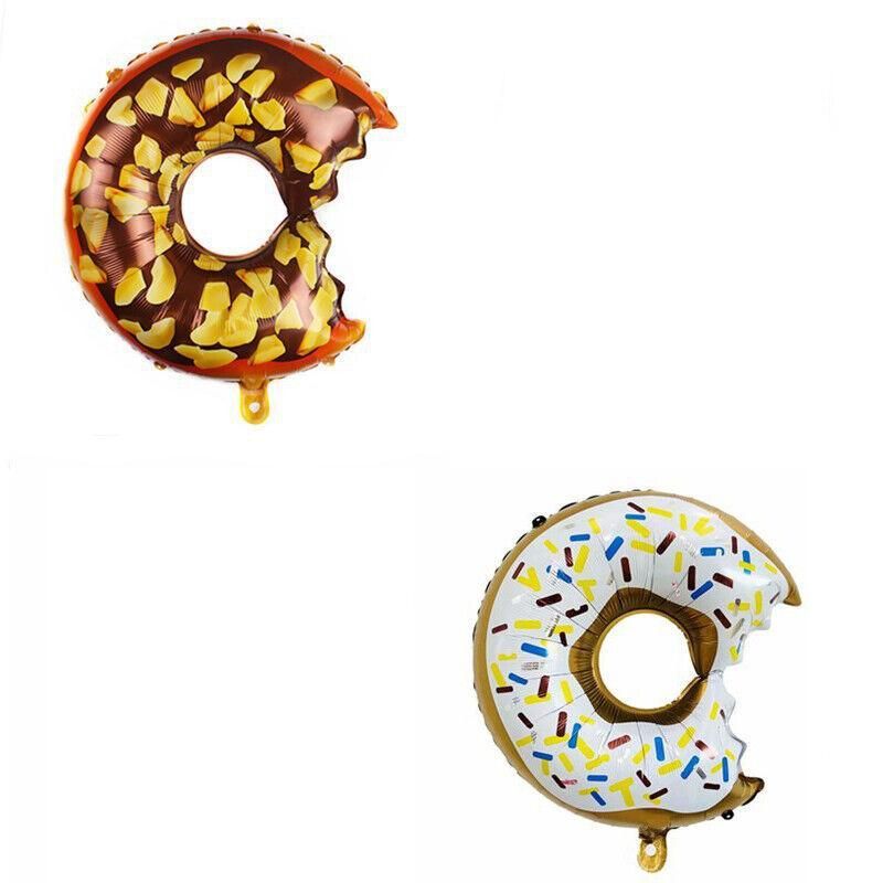 Donut Foil Balloon Party Decoration with Bite 50x73cm Helium Sweet Icing Colours - B