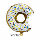 Donut Foil Balloon Party Decoration with Bite 50x73cm Helium Sweet Icing Colours - B