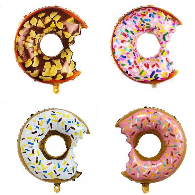 Donut Foil Balloon Party Decoration with Bite 50x73cm Helium Sweet Icing Colours - B