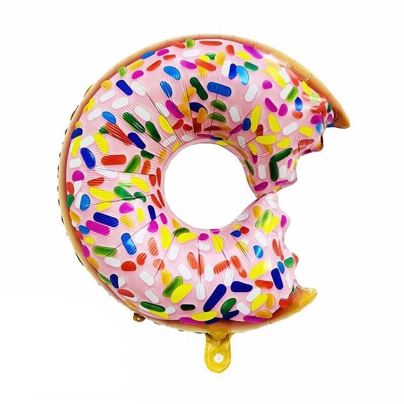 Donut Foil Balloon Party Decoration with Bite 50x73cm Helium Sweet Icing Colours - B