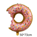 Donut Foil Balloon Party Decoration with Bite 50x73cm Helium Sweet Icing Colours - D