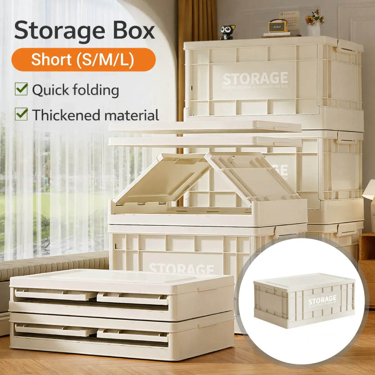 Foldable Large Capacity Household Toy Book Storage Box Space Saving Durable - M