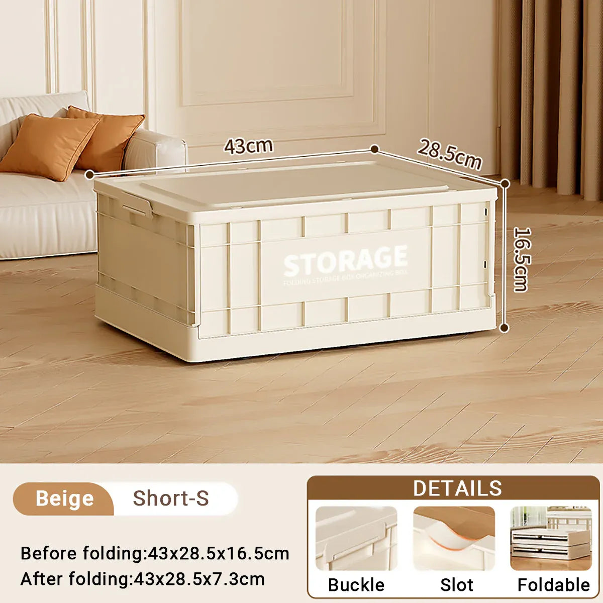 Foldable Large Capacity Household Toy Book Storage Box Space Saving Durable - M