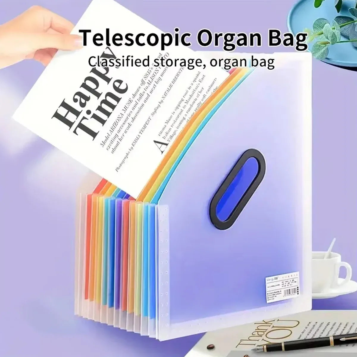 2PCS Large Capacity Multi-Layer Stand-Up Accordion File Folder Waterproof