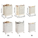 Folding Portable Laundry Basket Multifunctional Storage for Bathroom Household - M-Beige