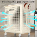 Folding Portable Laundry Basket Multifunctional Storage for Bathroom Household - M-Beige